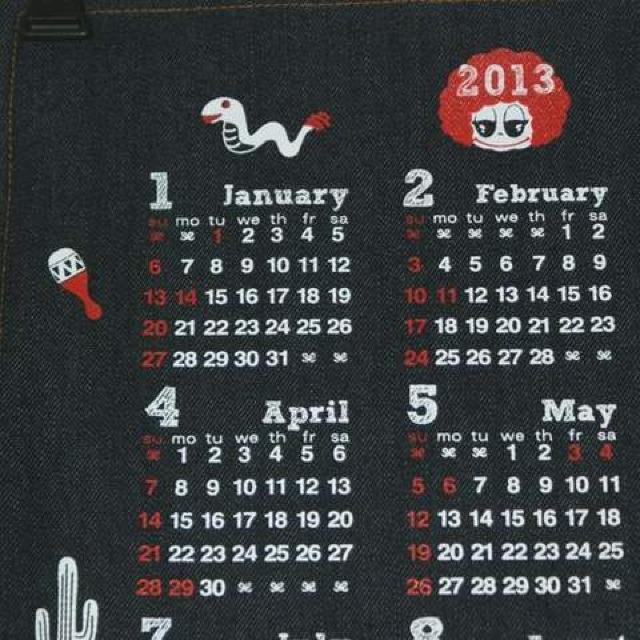 Betty Smithベティスミス2013年洗えるデニムカレンダー < インテリア/ライフ  Betty Smithベティスミス2013年洗えるデニムカレンダー < インテリア/ライフの