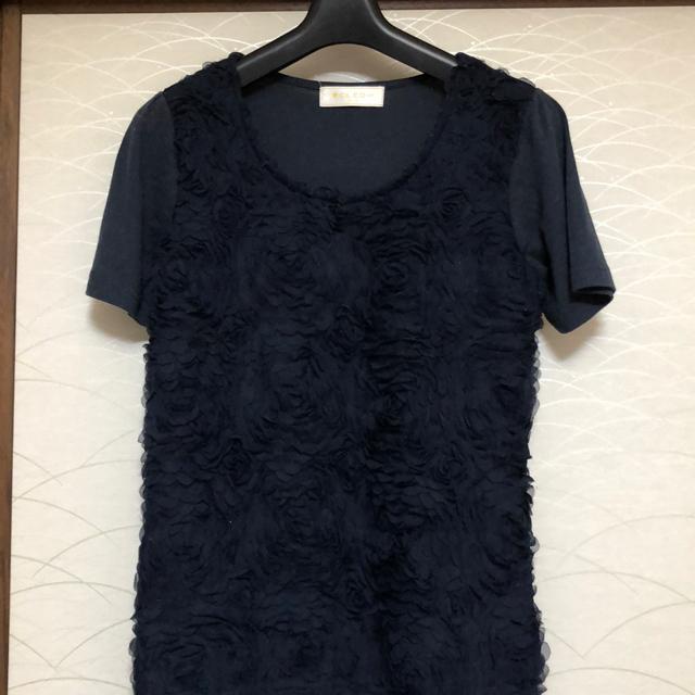 送料無料 レディース半袖トップス 薔薇模様 Mサイズネイビー < 女性ファッション  送料無料 レディース半袖トップス 薔薇模様 Mサイズネイビー  < 女性ファッションの