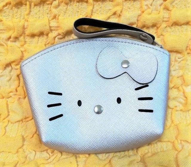 キティ★アーチ型合皮ポーチ★小銭入れ★シルバー★ < 女性ファッション  キティ★アーチ型合皮ポーチ★小銭入れ★シルバー★  < 女性ファッションの