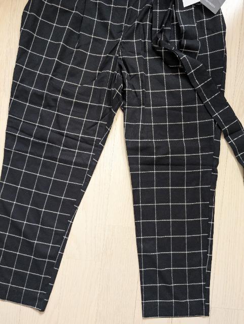 LL★grancontro★格子柄リボンベルト付きテーパードパンツ★新品★送料無料 < 女性ファッション LL★grancontro★格子柄リボンベルト付きテーパードパンツ★新品★送料無料 < 女性ファッションの