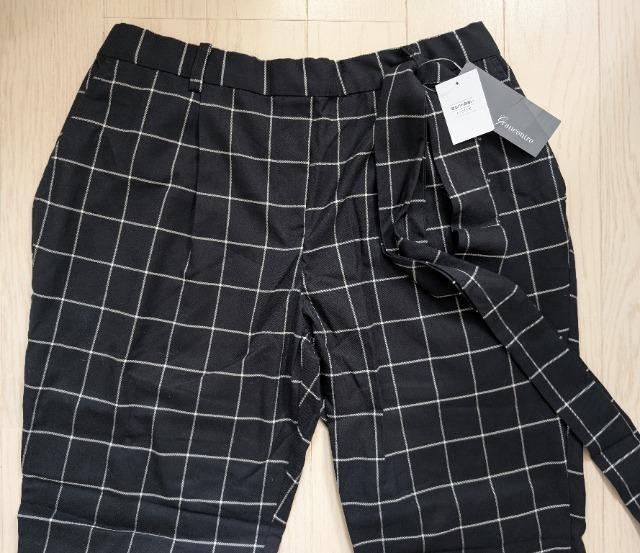 LL★grancontro★格子柄リボンベルト付きテーパードパンツ★新品★送料無料 < 女性ファッション LL★grancontro★格子柄リボンベルト付きテーパードパンツ★新品★送料無料 < 女性ファッションの