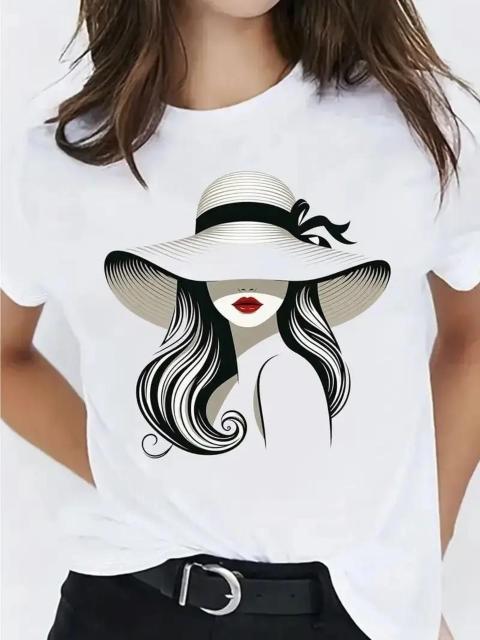 超お買い得1290円★レディース  Tシャツ-シックな幾何学的プリント ルーズフィット 半袖 USAサイズM(日本サイズL相当) < 女性ファッション  超お買い得1290円★レディース  Tシャツ-シックな幾何学的プリント ルーズフィット 半袖 USAサイズM(日本サイズL相当)  < 女性ファッションの