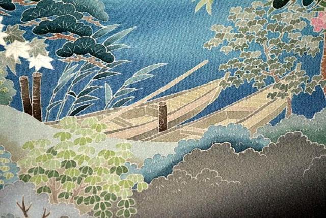 黒留袖 最高峰 新品同様 十日町友禅作家 阿部佳雪 山水風景文 比翼付 クリーニング済 身丈154cm 裄丈63cm T3643 < 女性ファッション  黒留袖 最高峰 新品同様 十日町友禅作家 阿部佳雪 山水風景文 比翼付 クリーニング済 身丈154cm 裄丈63cm T3643 < 女性ファッションの