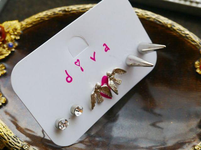 新品diva LONDON アンティーク調鳥ストーンピアス3点セット < 女性アクセサリー/時計  新品diva LONDON アンティーク調鳥ストーンピアス3点セット < 女性アクセサリー/時計の