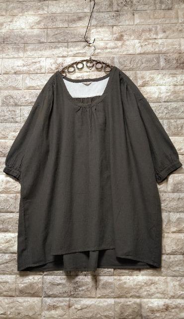 *Samansa Mos2*ヘリンボーン Uネック チュニック チョコブラウン未使用 < ブランド  *Samansa Mos2*ヘリンボーン Uネック チュニック チョコブラウン未使用 < ブランドの