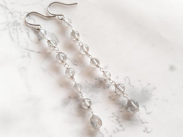 *ラブラドライトのロングピアス*SF 22077 < 女性アクセサリー/時計 *ラブラドライトのロングピアス*SF 22077 < 女性アクセサリー/時計の