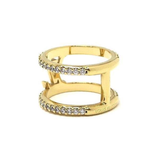 ◆ 本物 新品同様 ◆ LV ルイヴィトン リング 指輪 Sサイズ ゴールド ラインストーン 保存袋 箱 紙袋 人気 M1463S < ブランド  ◆ 本物 新品同様 ◆ LV ルイヴィトン リング 指輪 Sサイズ ゴールド ラインストーン 保存袋 箱 紙袋 人気 M1463S < ブランドの