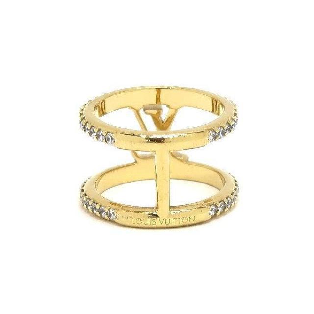 ◆ 本物 新品同様 ◆ LV ルイヴィトン リング 指輪 Sサイズ ゴールド ラインストーン 保存袋 箱 紙袋 人気 M1463S < ブランド  ◆ 本物 新品同様 ◆ LV ルイヴィトン リング 指輪 Sサイズ ゴールド ラインストーン 保存袋 箱 紙袋 人気 M1463S < ブランドの