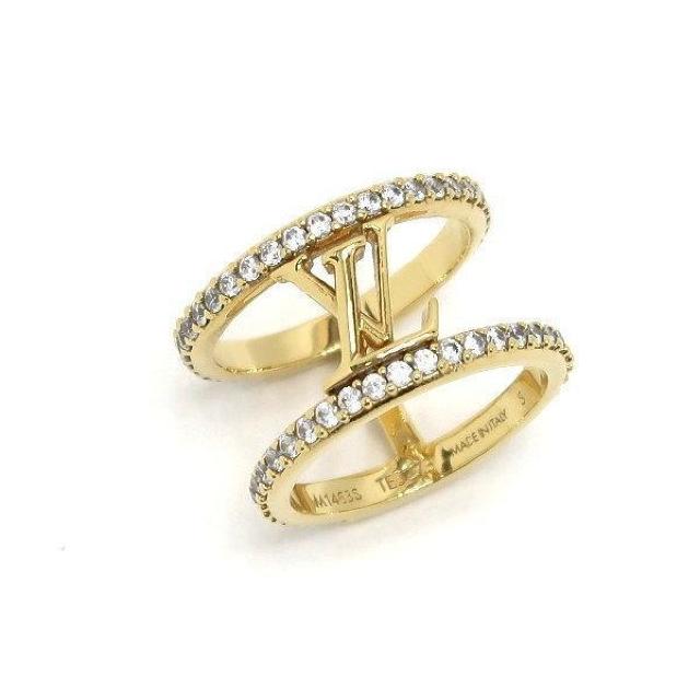 ◆ 本物 新品同様 ◆ LV ルイヴィトン リング 指輪 Sサイズ ゴールド ラインストーン 保存袋 箱 紙袋 人気 M1463S < ブランド  ◆ 本物 新品同様 ◆ LV ルイヴィトン リング 指輪 Sサイズ ゴールド ラインストーン 保存袋 箱 紙袋 人気 M1463S < ブランドの