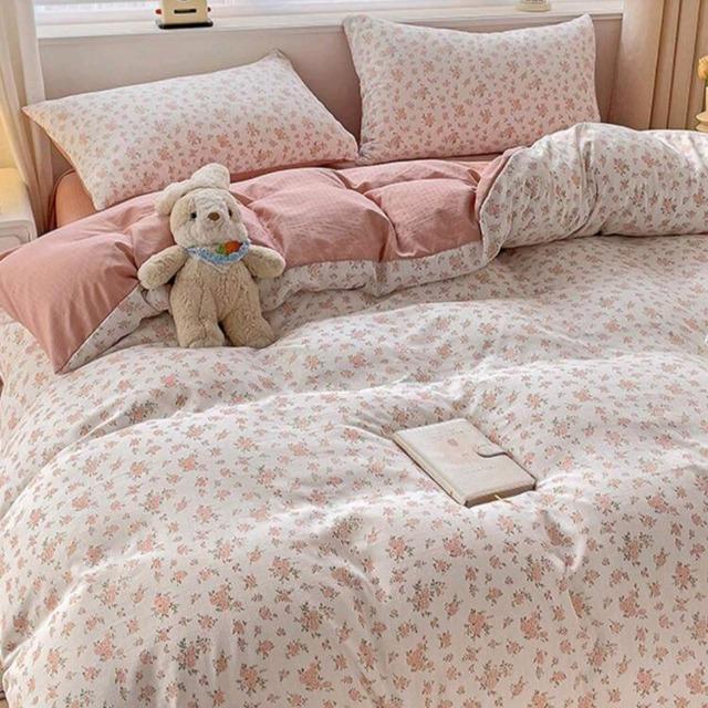 ☆シングル布団カバー☆4点セット 花柄×ピンク系 < インテリア/ライフ ☆シングル布団カバー☆4点セット 花柄×ピンク系 < インテリア/ライフの