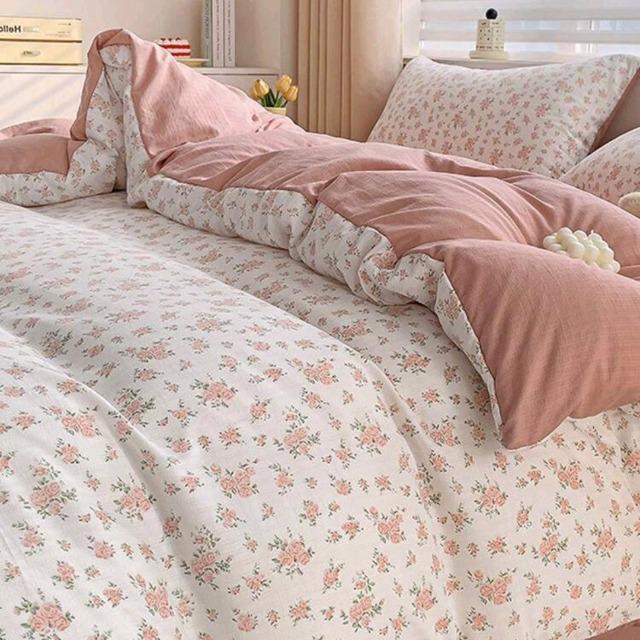 ☆シングル布団カバー☆4点セット 花柄×ピンク系 < インテリア/ライフ ☆シングル布団カバー☆4点セット 花柄×ピンク系 < インテリア/ライフの