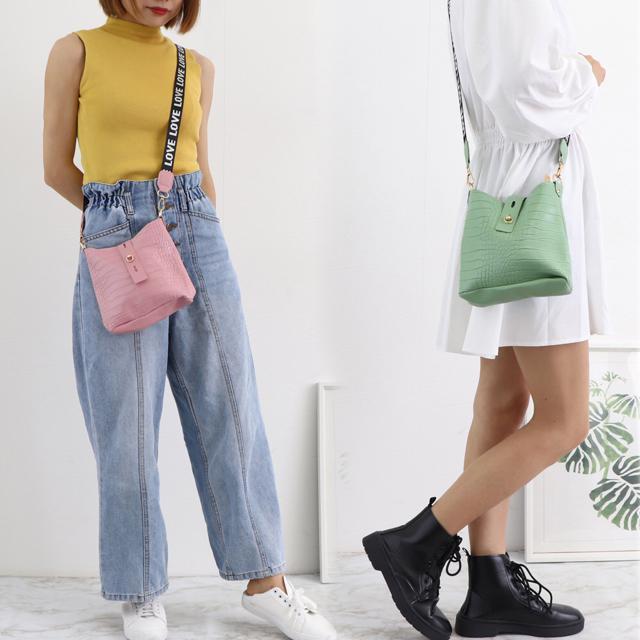 送料無料 新品 ミニショルダーバッグ クロコ型押し 春夏 < 女性ファッション  送料無料 新品 ミニショルダーバッグ クロコ型押し 春夏 < 女性ファッションの