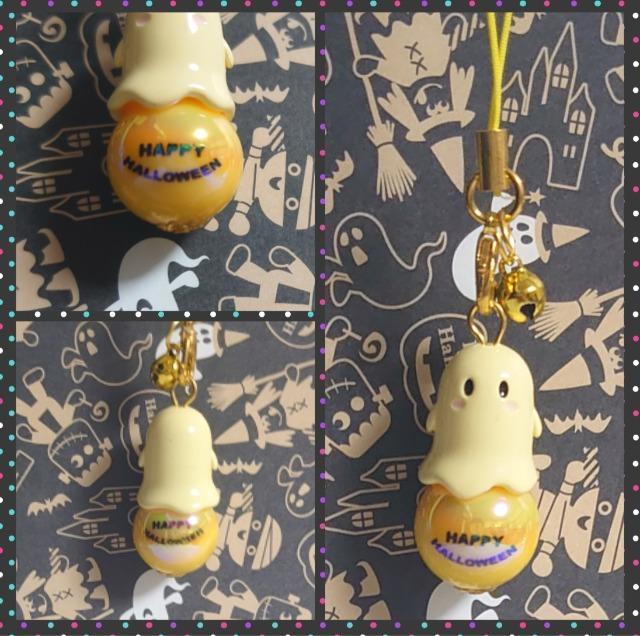 ハンドメイド♪おばけビーズストラップ〜玉乗り〜イエロー < ペット/手芸/園芸  ハンドメイド♪おばけビーズストラップ〜玉乗り〜イエロー < ペット/手芸/園芸の