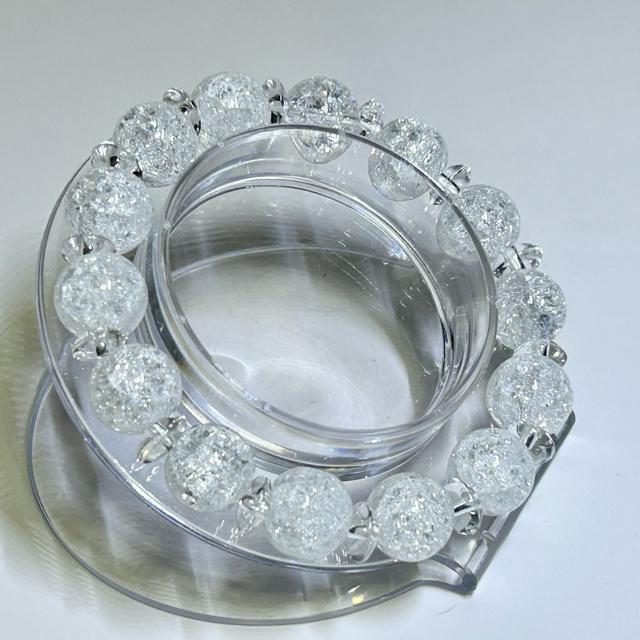 クラック水晶 12mm玉 ボタンカット水晶 内径約16cm < 男性アクセサリー/時計 クラック水晶 12mm玉 ボタンカット水晶 内径約16cm < 男性アクセサリー/時計の