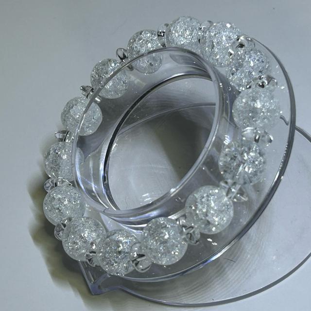 クラック水晶 12mm玉 ボタンカット水晶 内径約16cm < 男性アクセサリー/時計 クラック水晶 12mm玉 ボタンカット水晶 内径約16cm < 男性アクセサリー/時計の