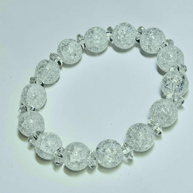 クラック水晶 12mm玉 ボタンカット水晶 内径約16cm < 男性アクセサリー/時計 クラック水晶 12mm玉 ボタンカット水晶 内径約16cm < 男性アクセサリー/時計の