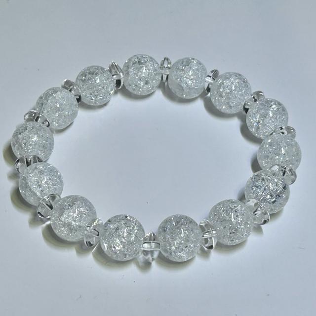 クラック水晶 12mm玉 ボタンカット水晶 内径約16cm < 男性アクセサリー/時計 クラック水晶 12mm玉 ボタンカット水晶 内径約16cm < 男性アクセサリー/時計の