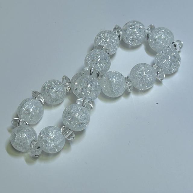 クラック水晶 12mm玉 ボタンカット水晶 内径約16cm < 男性アクセサリー/時計 クラック水晶 12mm玉 ボタンカット水晶 内径約16cm < 男性アクセサリー/時計の