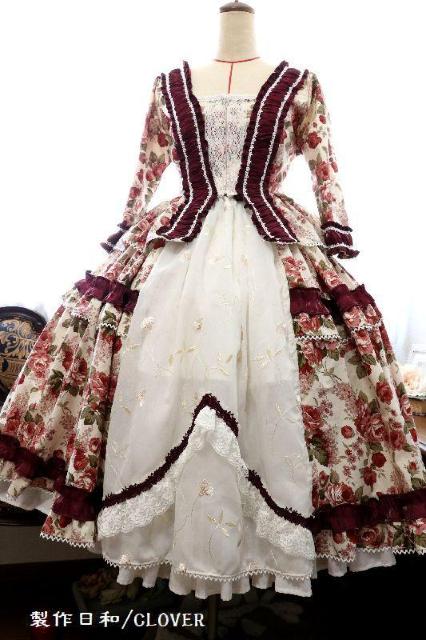 ボルドー薔薇柄セットアップ L〜2Lサイズ < 女性ファッション  ボルドー薔薇柄セットアップ L〜2Lサイズ  < 女性ファッションの