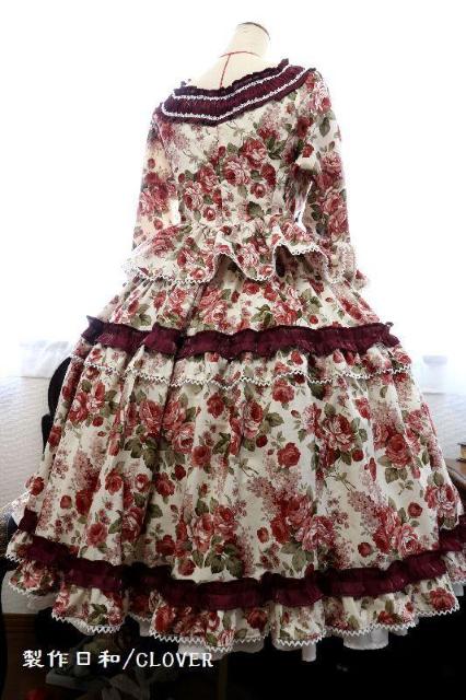 ボルドー薔薇柄セットアップ L〜2Lサイズ < 女性ファッション  ボルドー薔薇柄セットアップ L〜2Lサイズ < 女性ファッションの