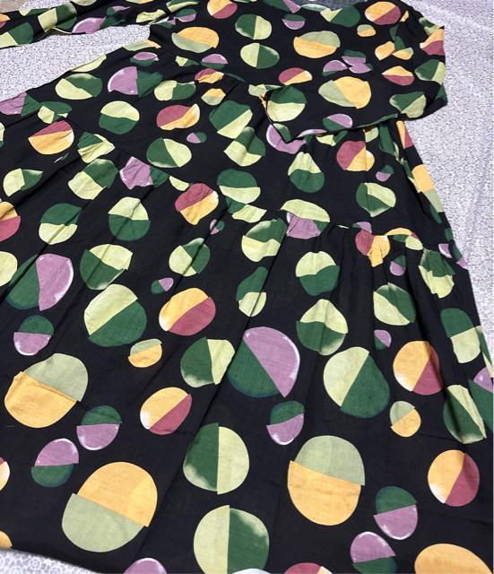 フレアワンピース カラフルドット柄 長袖 大きいサイズ < 女性ファッション フレアワンピース カラフルドット柄 長袖 大きいサイズ < 女性ファッションの