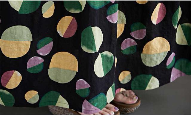 フレアワンピース カラフルドット柄 長袖 大きいサイズ < 女性ファッション フレアワンピース カラフルドット柄 長袖 大きいサイズ < 女性ファッションの