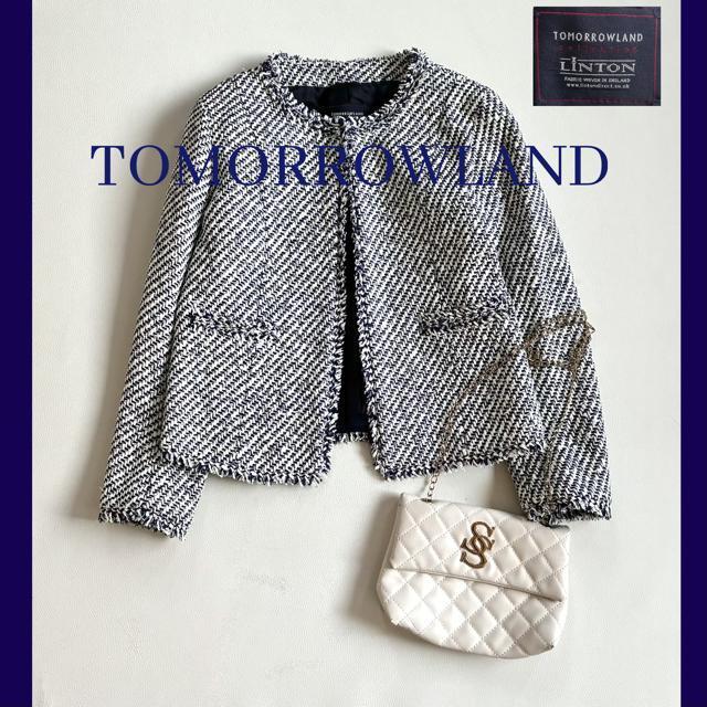 ◆未使用級◆トゥモローランド◆リントン社ツイードノーカラージャケット◆S < ブランド ◆未使用級◆トゥモローランド◆リントン社ツイードノーカラージャケット◆S < ブランドの