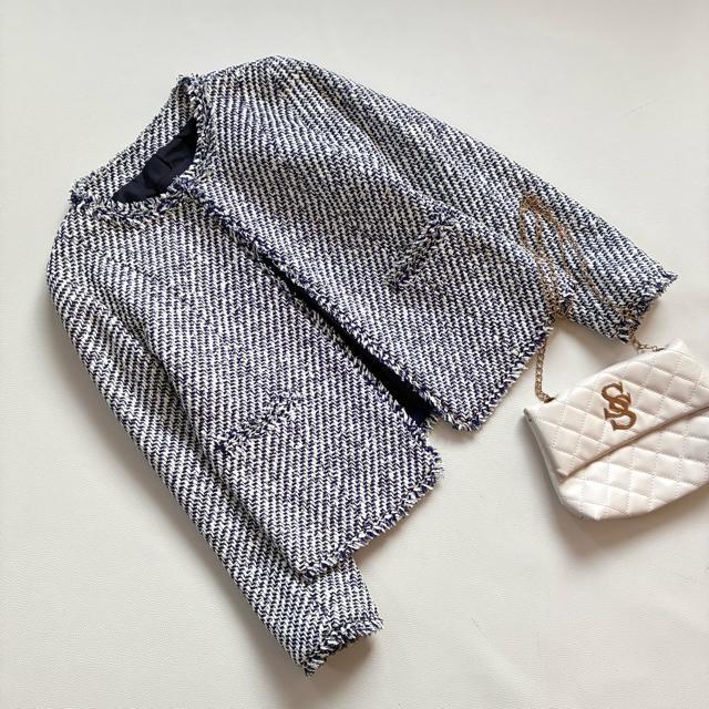 ◆未使用級◆トゥモローランド◆リントン社ツイードノーカラージャケット◆S < ブランド ◆未使用級◆トゥモローランド◆リントン社ツイードノーカラージャケット◆S < ブランドの