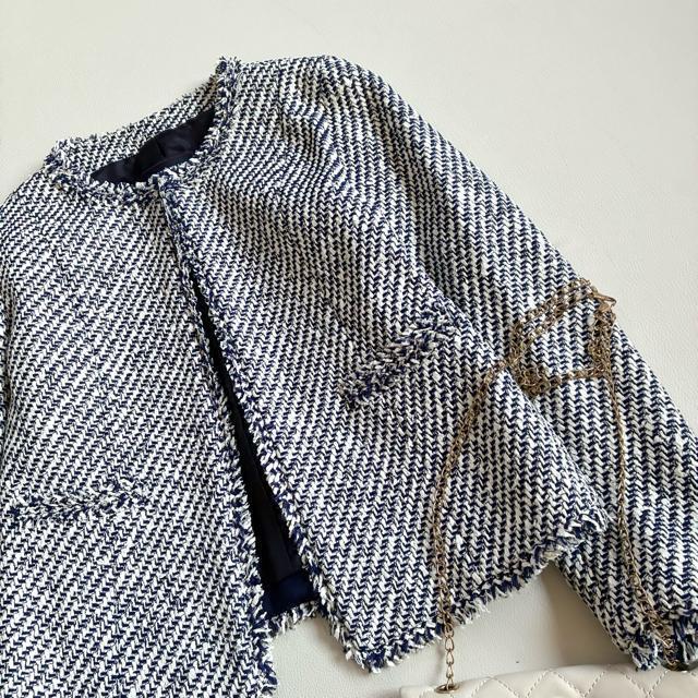 ◆未使用級◆トゥモローランド◆リントン社ツイードノーカラージャケット◆S < ブランド ◆未使用級◆トゥモローランド◆リントン社ツイードノーカラージャケット◆S < ブランドの