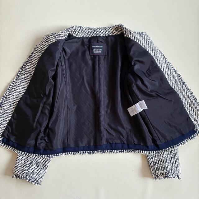◆未使用級◆トゥモローランド◆リントン社ツイードノーカラージャケット◆S < ブランド ◆未使用級◆トゥモローランド◆リントン社ツイードノーカラージャケット◆S < ブランドの
