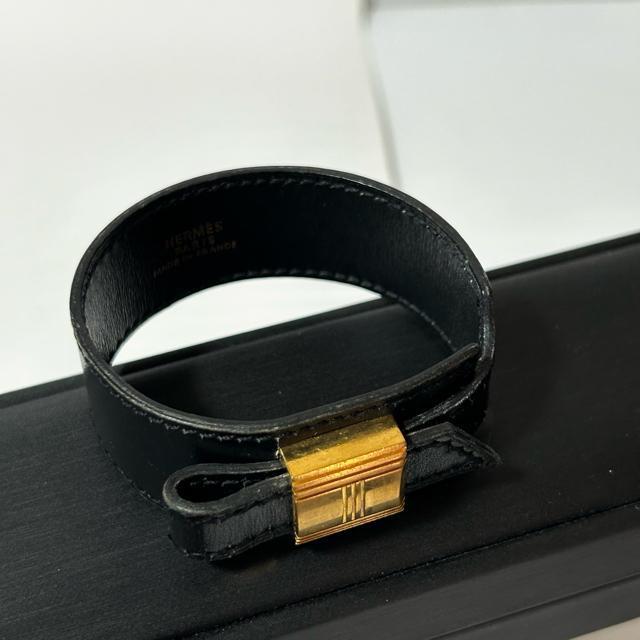 HERMES エルメス ブレスレット バングル レザー ブレスレット バングル カフブレスレット ブラック ゴールド < ブランド HERMES エルメス ブレスレット バングル レザー ブレスレット バングル カフブレスレット ブラック ゴールド < ブランドの