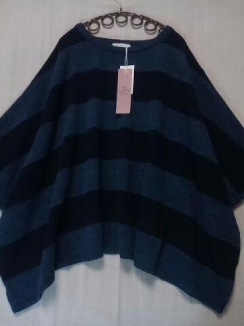 ●cloud nine●ビックボーダーゆるニットプルオーバー新品ダークネイビー×ネイビー < ブランド ●cloud nine●ビックボーダーゆるニットプルオーバー新品ダークネイビー×ネイビー < ブランドの