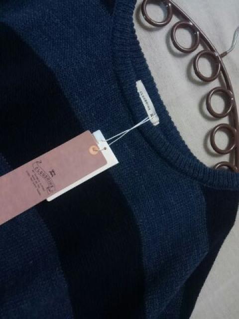 ●cloud nine●ビックボーダーゆるニットプルオーバー新品ダークネイビー×ネイビー < ブランド ●cloud nine●ビックボーダーゆるニットプルオーバー新品ダークネイビー×ネイビー < ブランドの
