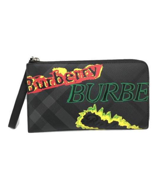 ☆BURBERRY バーバリー ロゴ プリント グラフィックリストレット マルチポーチ クラッチ/長財布 カードケース < ブランド ☆BURBERRY バーバリー ロゴ プリント グラフィックリストレット マルチポーチ クラッチ/長財布 カードケース < ブランドの