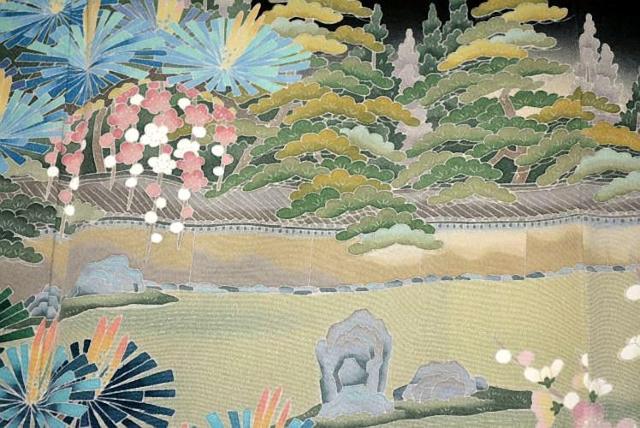 【最高峰】新品同様 十日町友禅作家【阿部佳雪】竜安寺 比翼付 黒留袖 身丈162.5cm 裄丈63cm T3519 < 女性ファッション  【最高峰】新品同様 十日町友禅作家【阿部佳雪】竜安寺 比翼付 黒留袖 身丈162.5cm 裄丈63cm T3519 < 女性ファッションの