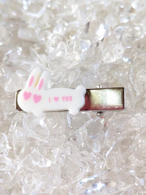 *HM*  幼児用☆『ウサギ☆白A』☆ヘアクリップ < キッズ/ベビー  *HM*  幼児用☆『ウサギ☆白A』☆ヘアクリップ  < キッズ/ベビーの