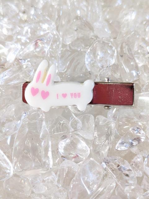 *HM*  幼児用☆『ウサギ☆白A』☆ヘアクリップ < キッズ/ベビー  *HM*  幼児用☆『ウサギ☆白A』☆ヘアクリップ < キッズ/ベビーの