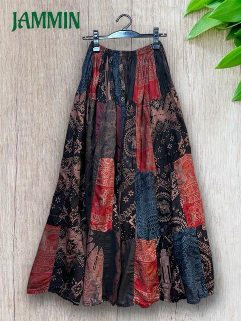パッチワークフレアスカート エスニック アジアン ロングスカート パッチワーク < 女性ファッション パッチワークフレアスカート エスニック アジアン ロングスカート パッチワーク < 女性ファッションの