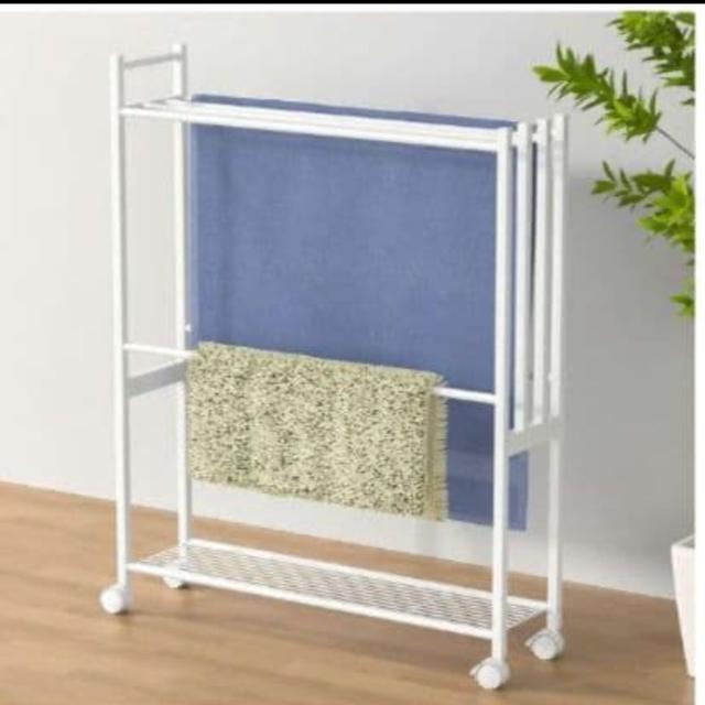 【新品未使用】タオルスタンド バスタオルハンガー 物干しラック 置き型 キャスター付き スリム < インテリア/ライフ  【新品未使用】タオルスタンド バスタオルハンガー 物干しラック 置き型 キャスター付き スリム  < インテリア/ライフの