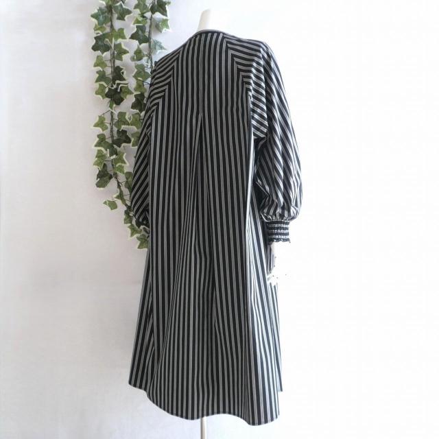 新品 9943 ML ストライプ シャツ ワンピース 春 秋 黒系 レディース バンドカラー 隠しボタン 高級 上質 上品 < 女性ファッション 新品 9943 ML ストライプ シャツ ワンピース 春 秋 黒系 レディース バンドカラー 隠しボタン 高級 上質 上品 < 女性ファッションの