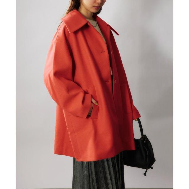 SETUP7コート★華やかなポピーレッドのステンカラーコート < 女性ファッション SETUP7コート★華やかなポピーレッドのステンカラーコート < 女性ファッションの