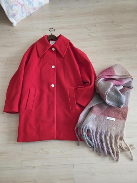 SETUP7コート★華やかなポピーレッドのステンカラーコート < 女性ファッション SETUP7コート★華やかなポピーレッドのステンカラーコート < 女性ファッションの