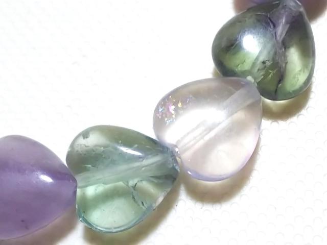 天然石★フローライト ハート 半連 < 女性アクセサリー/時計 天然石★フローライト ハート 半連 < 女性アクセサリー/時計の