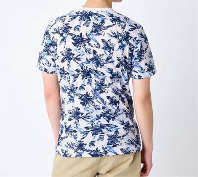 Lサイズ!高貴紳士的!裏ボタニカルプリントスラブ天竺!半袖Tシャツ!新品タグ付き! < 男性ファッション  Lサイズ!高貴紳士的!裏ボタニカルプリントスラブ天竺!半袖Tシャツ!新品タグ付き! < 男性ファッションの