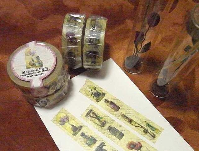 生みたて卵屋マスキングテープ1個 Medicinal Plant 薬用植物柄 Araki Mizuho 旅屋 < インテリア/ライフ  生みたて卵屋マスキングテープ1個 Medicinal Plant 薬用植物柄 Araki Mizuho 旅屋 < インテリア/ライフの