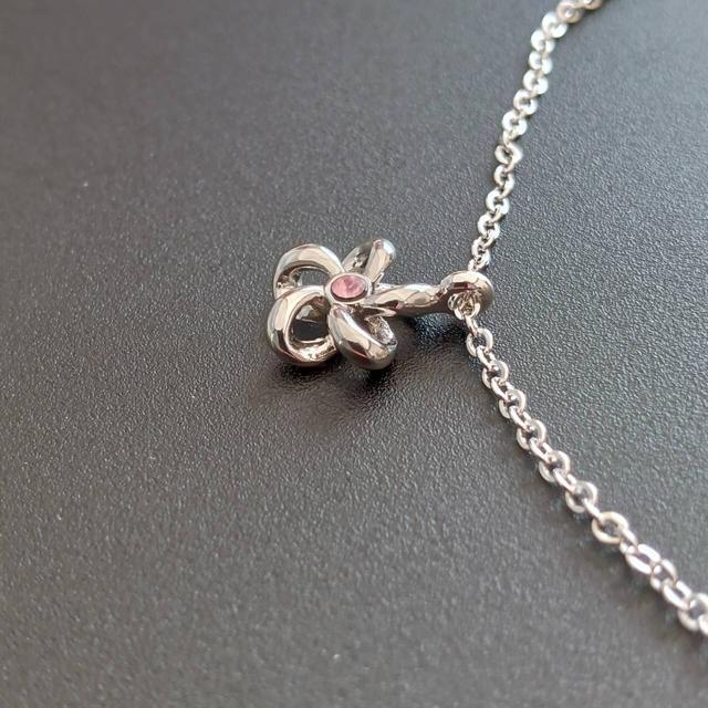 未使用 クレージュ ピンク ストーン ネックレス ヴィンテージ シルバーカラー < ブランド 未使用 クレージュ ピンク ストーン ネックレス ヴィンテージ シルバーカラー < ブランドの