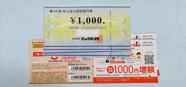 ビックカメラ 株主優待券 4000円分+おまけ < チケット/金券 ビックカメラ 株主優待券 4000円分+おまけ < チケット/金券の