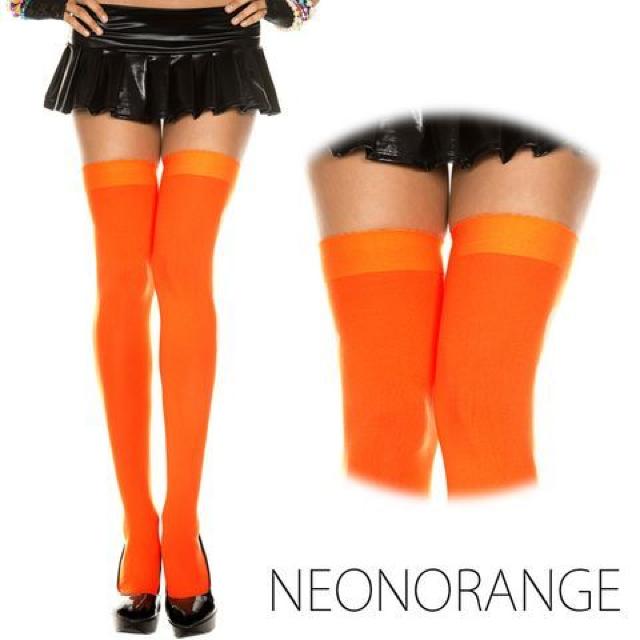 厚手のネオンカラータイツ オレンジ < 女性ファッション  厚手のネオンカラータイツ オレンジ  < 女性ファッションの