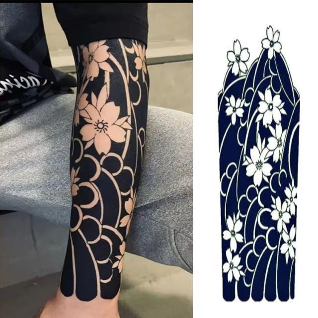 UD03 TATOOシール タトゥーシール リアル和柄ブラック 和彫り入れ墨シール 腕や足用入れ墨シール イベントや動画撮影に < 男性ファッション  UD03 TATOOシール タトゥーシール リアル和柄ブラック 和彫り入れ墨シール 腕や足用入れ墨シール イベントや動画撮影に  < 男性ファッションの