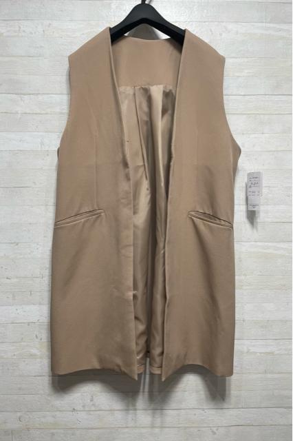 新品☆3L♪ベージュ系♪きれいめジレ♪ベスト♪ロングベスト♪ジャケットQ309 < 女性ファッション  新品☆3L♪ベージュ系♪きれいめジレ♪ベスト♪ロングベスト♪ジャケットQ309 < 女性ファッションの